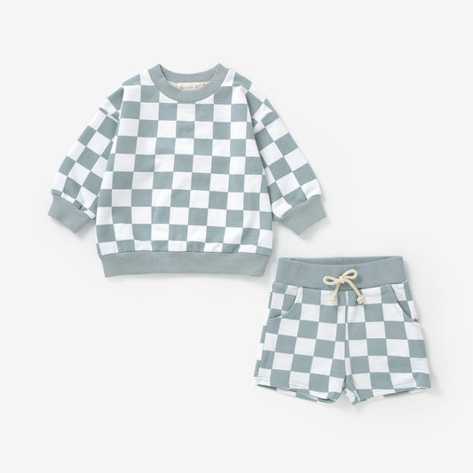 The Como Checkered Set - Sky Blue