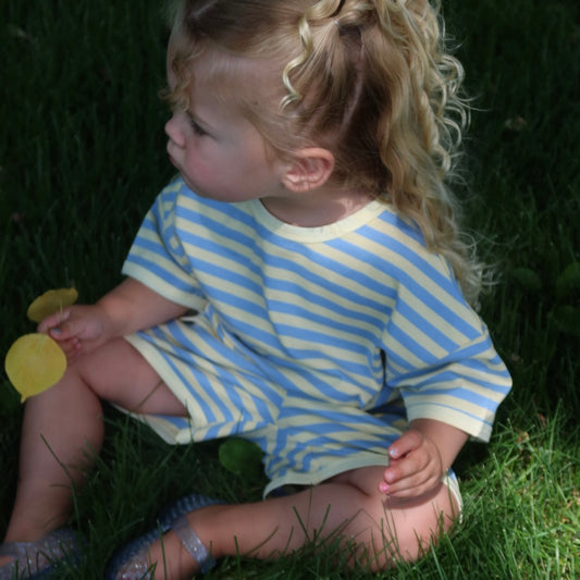 The Amalfi Striped Short Set - Limone