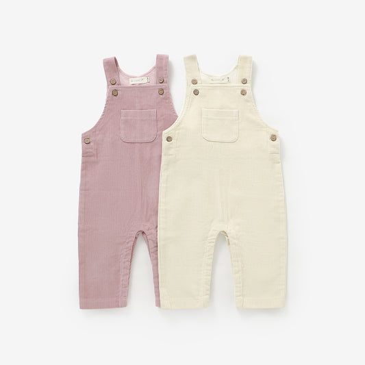 The Edin Corduroy Overalls - Berry Pink