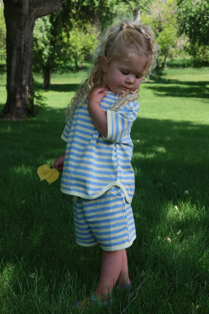 The Amalfi Striped Short Set - Limone