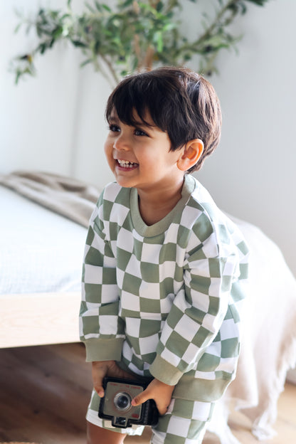 The Como Checkered Set - Sage