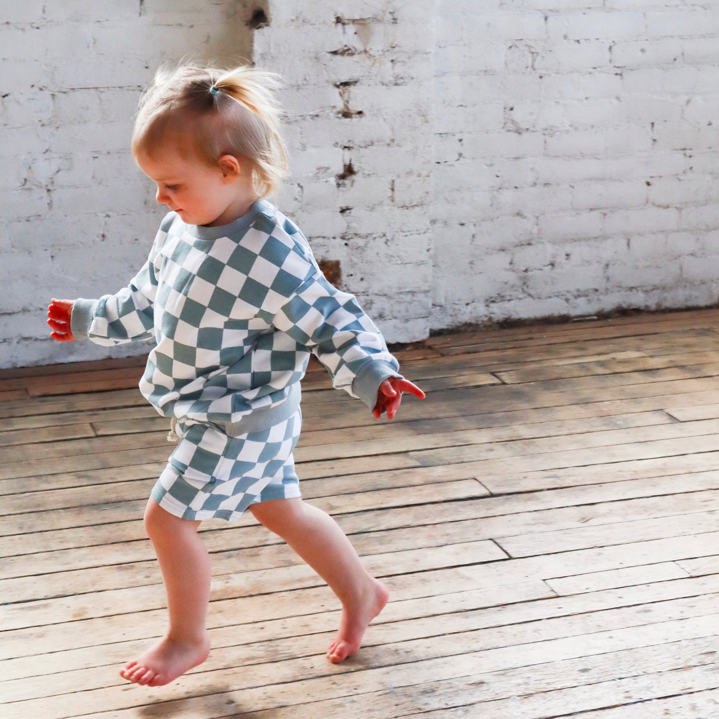 DEFECT - FINAL SALE - The Como Checkered Set - Sky Blue