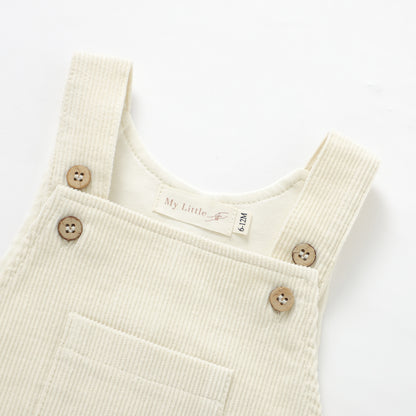 The Edin Corduroy Overalls - Cream