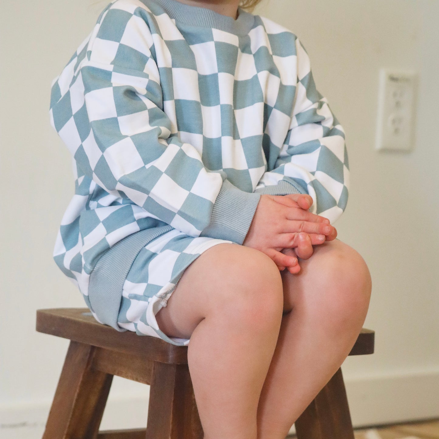 DEFECT - FINAL SALE - The Como Checkered Set - Sky Blue