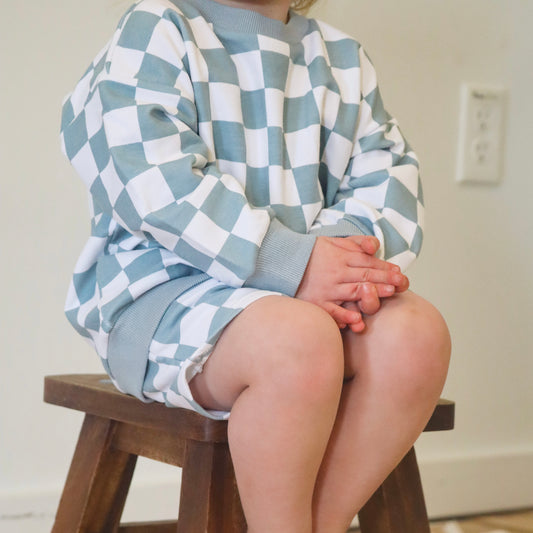 The Como Checkered Set - Sky Blue
