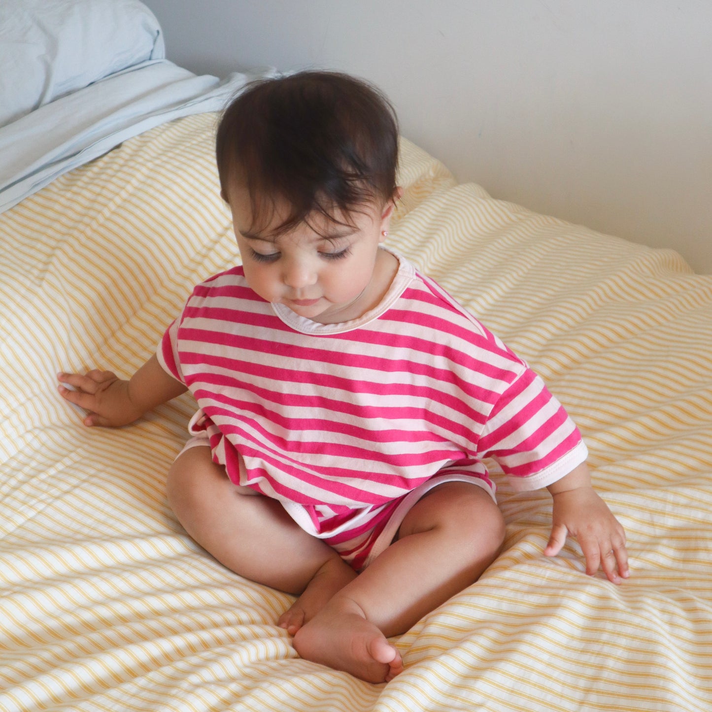 The Amalfi Striped Short Set - Positano Pink