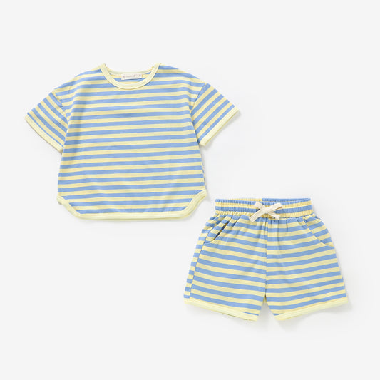The Amalfi Striped Short Set - Limone