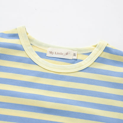 The Amalfi Striped Short Set - Limone
