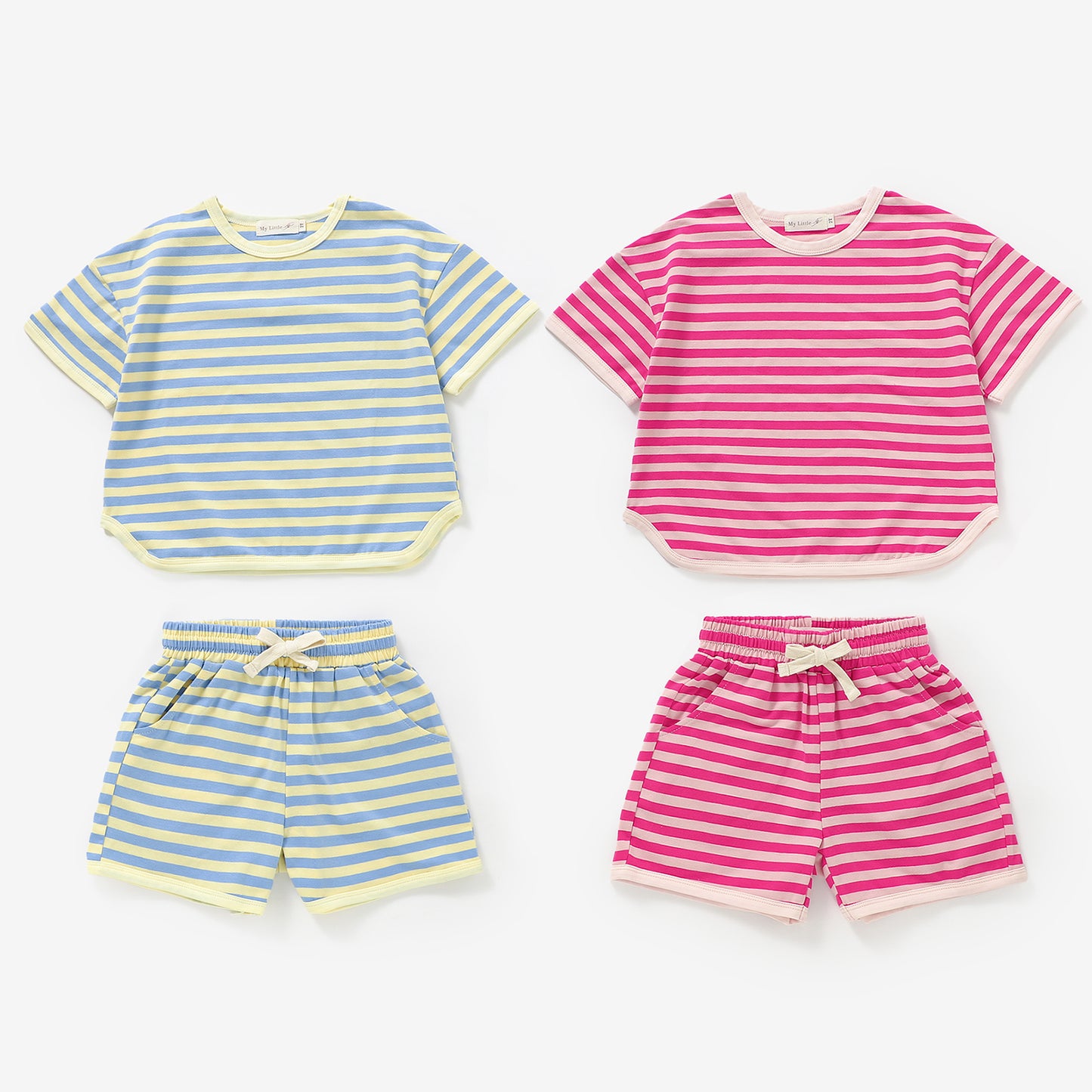 The Amalfi Striped Short Set - Positano Pink