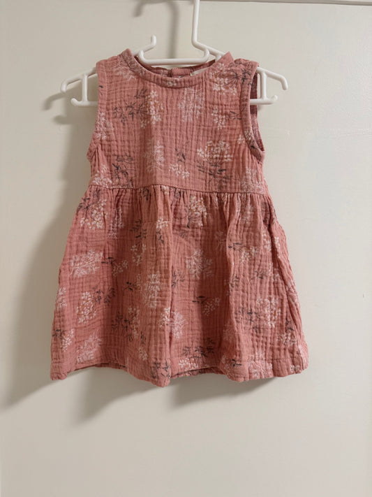 Floral Print Muslin Dress- Size 3-6 months - Oopsie Bin Item FINAL SALE