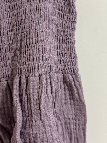 Purple Muslin Bubble Romper - Size 6-12 months - Oopsie Bin Item FINAL SALE