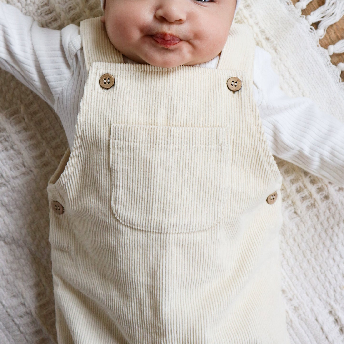 The Edin Corduroy Overalls - Cream