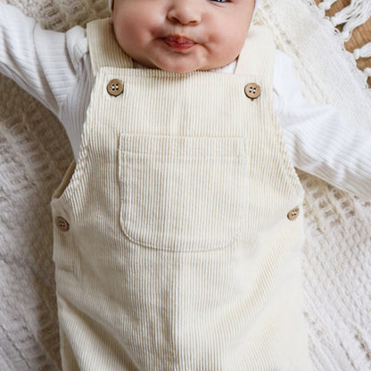 The Edin Corduroy Overalls - Cream