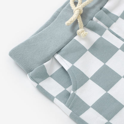 DEFECT - FINAL SALE - The Como Checkered Set - Sky Blue