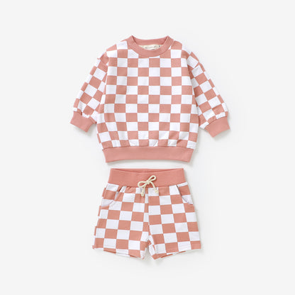 The Como Checkered Set - Rose Pink