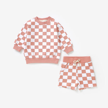 The Como Checkered Set - Rose Pink